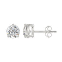 4 Carat Round Brilliant Lab Grown Diamond Stud Earrings White Gold angle view