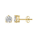 2.5 Carat Round Brilliant Lab Grown Diamond Stud Earrings Yellow Gold angle view