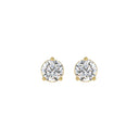 1.5 Carat Round Brilliant Lab Grown Diamond Stud Earrings Yellow Gold angle view