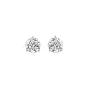 2 Carat Round Brilliant Lab Grown Diamond Stud Earrings White Gold angle view