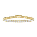 Classic 4 Prong Lab Grown Diamond Tennis Bracelet approx. 3 ct Yellow Gold angle view