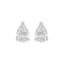 4 Carat Pear Lab Grown Diamond Stud Earrings White Gold angle view
