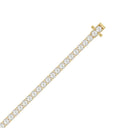 Classic 4 Prong Lab Grown Diamond Tennis Bracelet approx. 7 ct Yellow Gold down view