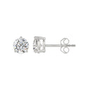 2 Carat Round Brilliant Lab Grown Diamond Stud Earrings White Gold down view