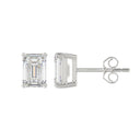 2.5 Carat Emerald Cut Lab Grown Diamond Stud Earrings White Gold down view