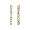 5 Carat Inside-Out Round Lab Grown Diamond Hoop Earrings Yellow Gold down view