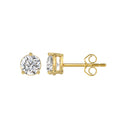 1.5 Carat Round Brilliant Lab Grown Diamond Stud Earrings Yellow Gold down view