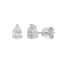 1.5 Carat Pear Lab Grown Diamond Stud Earrings White Gold down view