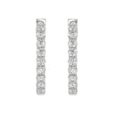 3 Carat Inside-Out Round Lab Grown Diamond Hoop Earrings White Gold down view