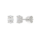 1.5 Carat Oval Lab Grown Diamond Stud Earrings White Gold down view
