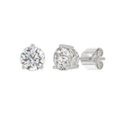 4 Carat Round Brilliant Lab Grown Diamond Stud Earrings White Gold down view