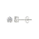 1 Carat Round Brilliant Lab Grown Diamond Stud Earrings White Gold down view