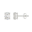 2.5 Carat Oval Lab Grown Diamond Stud Earrings White Gold down view