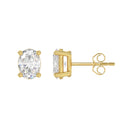 2.5 Carat Oval Lab Grown Diamond Stud Earrings Yellow Gold down view