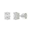 3 Carat Oval Lab Grown Diamond Stud Earrings White Gold down view