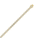 Lightweight Fusion Lab Grown Diamond Tennis Bracelet approx. 7 ct Yellow Gold down view