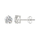 3 Carat Round Brilliant Lab Grown Diamond Stud Earrings White Gold down view