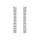 5 Carat Inside-Out Round Lab Grown Diamond Hoop Earrings White Gold down view