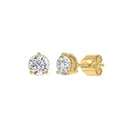 1.5 Carat Round Brilliant Lab Grown Diamond Stud Earrings Yellow Gold flat view