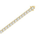 Classic 4 Prong Lab Grown Diamond Tennis Bracelet approx. 3 ct Yellow Gold flat view