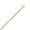 Lightweight Fusion Lab Grown Diamond Tennis Bracelet approx. 3 ct Yellow Gold flat view