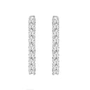 7 Carat Inside-Out Round Lab Grown Diamond Hoop Earrings White Gold flat view