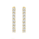 7 Carat Inside-Out Round Lab Grown Diamond Hoop Earrings Yellow Gold flat view