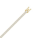 Classic 4 Prong Lab Grown Diamond Tennis Bracelet approx. 7 ct Yellow Gold flat view