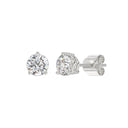 2 Carat Round Brilliant Lab Grown Diamond Stud Earrings White Gold flat view