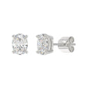 2.5 Carat Oval Lab Grown Diamond Stud Earrings White Gold flat view