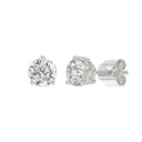 3 Carat Round Brilliant Lab Grown Diamond Stud Earrings White Gold flat view