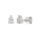 1 Carat Pear Lab Grown Diamond Stud Earrings White Gold flat view