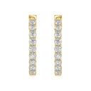 3 Carat Inside-Out Round Lab Grown Diamond Hoop Earrings Yellow Gold flat view