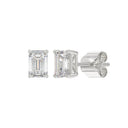 1.5 Carat Emerald Cut Lab Grown Diamond Stud Earrings White Gold flat view