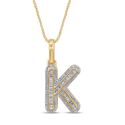 10K 0.44- 0.49CT D-BAGUETTE INITIAL " K "
