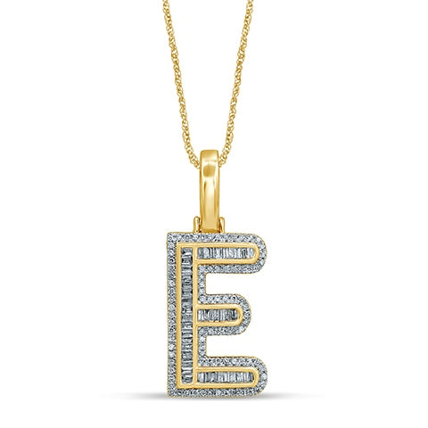 10KT 0.44- 0.47CT D-BAGUETTE INITIAL " E  "