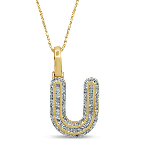 10K 0.48- 0.55CT D-BAGUETTE INITIAL " U  "