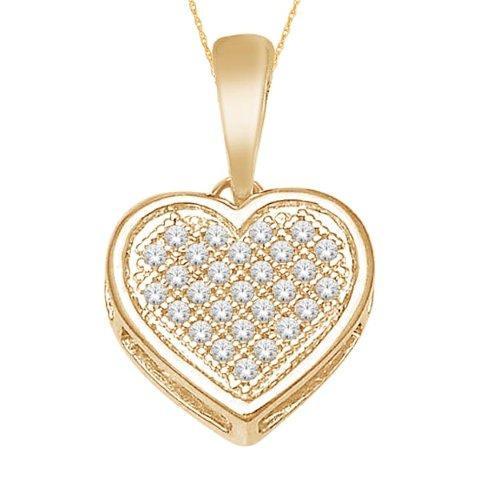 10K 0.10CT D-"HEART CHARM"