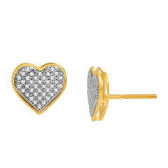 10K 0.25CT D- "HEART EARRING"