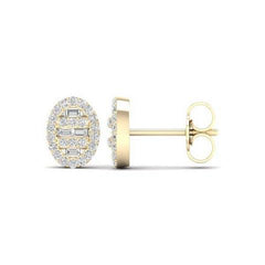 SPL PRICE 10KT 0.23-0.25CT D-BAGUETTE  EARRINGS "OVAL"
