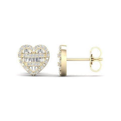 SPL PRICE 10Kt 0.22CT D-BAGUETTE EARRINGS "HEART"