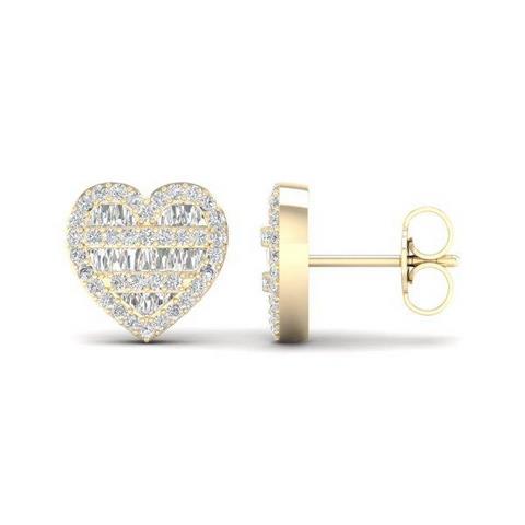 SPL PRICE 10KT 0.42CT D-BAGUETTE EARRINGS "HEART "