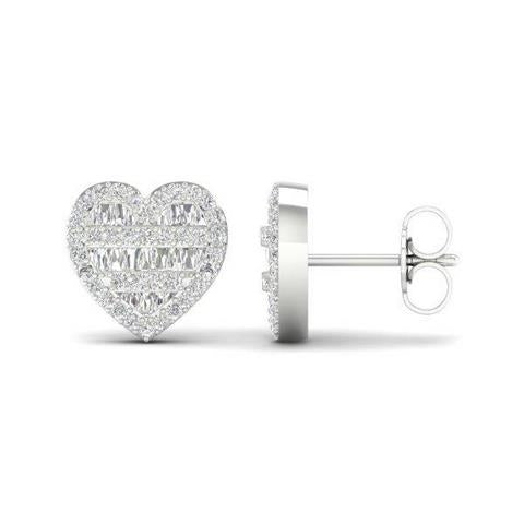 SPL PRICE 10KT 0.42CT D-BAGUETTE EARRINGS "HEART"
