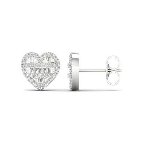 SPL PRICE 10KT 0.33CT D-BAGUETTE EARRINGS  "HEART"