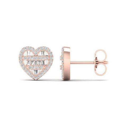 SPL PRICE 10KT 0.33CT D-BAGUETTE EARRINGS "HEART"