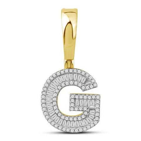 10K 0.50CT D-BAGUETTE INITIAL "G"