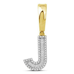 10K 0.27CT D-BAGUETTE  INITIAL "J"