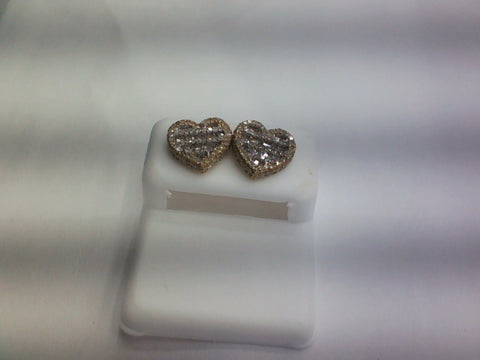 10K 0.98-1.11CT D-BAGUETTE EARRINGS "HEART"