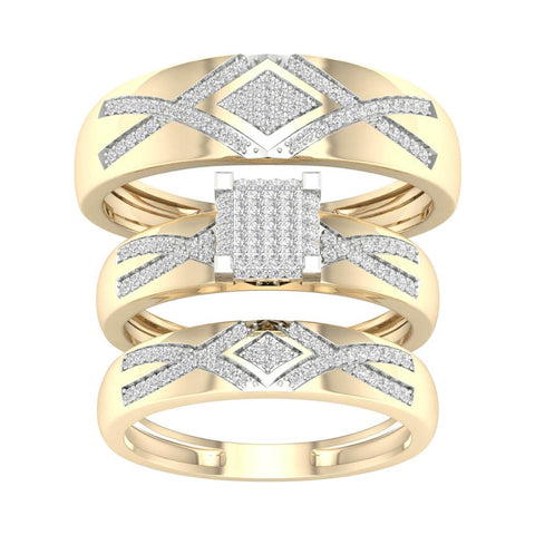 10K 0.50ct Diamond Trio Set