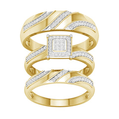 10K 0.25CT Diamond TRIO SET